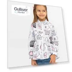 Белая блузка с принтом Gulliver (110)
