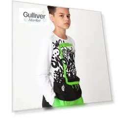 Белая футболка с длинным рукавом Gulliver (152)