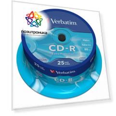 Диск CD-R Verbatim 700Mb 52x (cake box 25шт) (43432)