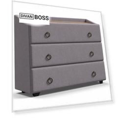 Комод BOSS Classic шенилл Soro грей, Крафт табачный