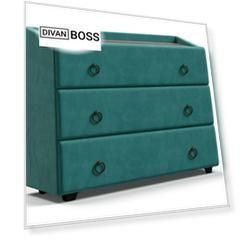 Комод BOSS Classic велюр Monolit аква, Вяз каменный