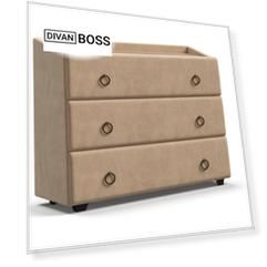 Комод BOSS Classic велюр Monolit санд, Вяз натуральный