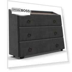Комод BOSS Classic велюр Monolit серый, Крафт табачный