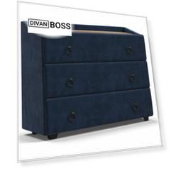 Комод BOSS Classic велюр Monolit синий, Крафт табачный