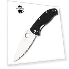 Нож складной Tenacious Spyderco C122GS, сталь 8Cr13MOV Satin Serrated, рукоять стеклотекстолит G-10, чёрный
