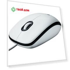 Мышь проводная Logitech M100 White