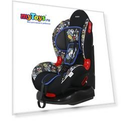 Автокресло Siger Кокон ISOFIX Disney Микки Маус футбол, 9-25 кг, чёрное