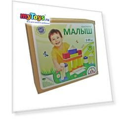 Деревянный конструктор Краснокамская игрушка "Малыш", 30 деталей