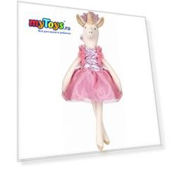 Мягкая игрушка Angel Collection "Единорог тильда", 34 см, бело-розовая