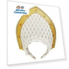 Кокошник Shantou Gepai Белый с золотом