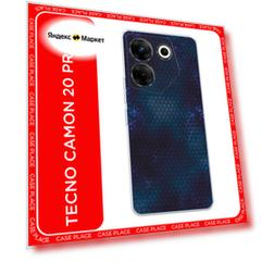 Чехол на Tecno Camon 20 Pro 5G / Техно Камон 20 Про 5G с принтом Фон соты синие