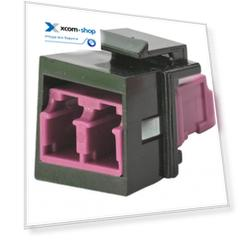 Модуль Eurolan 36D-40-2L-03MG-BL keystone с оптическим адаптером дуплекс LC, OM4, форм-фактор keystone черный, адаптер пурпурный