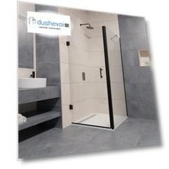 Душевой уголок Passage 80x70, прозрачное стекло, черный профиль