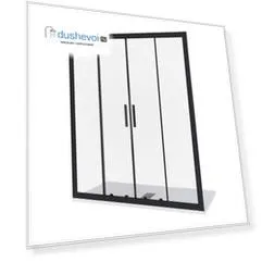 Душевая дверь Good Door  Cofe 160х190 WTW-TD-160-C-B стекло прозрачное, профиль черный