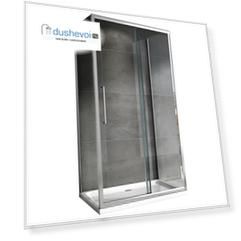 Душевой уголок Schwarzer Diamant 110x90, хромированный профиль, прозрачное стекло