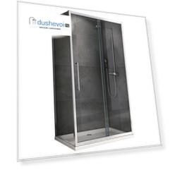 Душевой уголок Schwarzer Diamant 160x100, хромированный профиль, без поддона