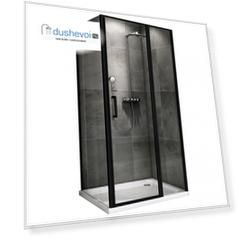 Душевой уголок Abber Sonnenstrand 100x100 AG04100BS-S100B стекло прозрачное, профиль черный, без поддона
