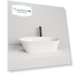 Раковина накладная Salini  Mona S-Sense 60 см 110811G из литьевого мрамора, белая глянцевая