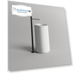 Раковина напольная Salini  Armonia Top 01 S-Sense 45 см 130114G из литьевого мрамора, глянцевая белая, с донным клапаном, без о