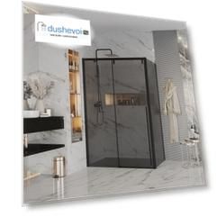 Душевой уголок Intense 140x100, тонированное стекло, черный профиль