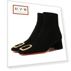 Замшевые ботильоны Santoni
