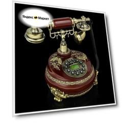 Ретро-телефон "Бабочка", 23 х 26 см, коричневый