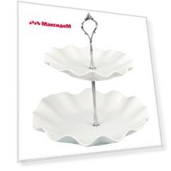 горка NOUVELLE HOME Маршмеллоу 2-х ярусная 19/24см 25см фарфор