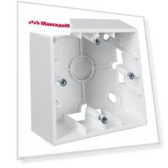 коробка монтажная для накладного монтажа, 1 пост, белый