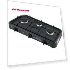 плитка газовая HOMESTAR HS-1203 3 конфорки черная