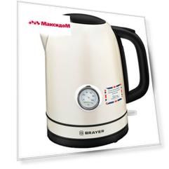 чайник BRAYER BR1005YE 2200Вт 1,7л металл кремов.