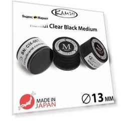 Наклейка для кия Камуи Клир Блэк / Kamui Clear Black 13мм Medium, 1 шт.