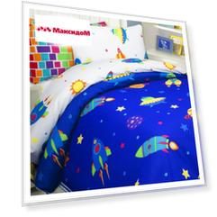 постельное белье 1,5сп MONA LIZA Kids Космос бязь 1 нав.50х70 см, арт.501014