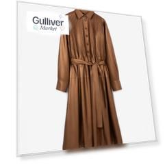 Платье оверсайз из экокожи золотистого цвета GLVR (L)