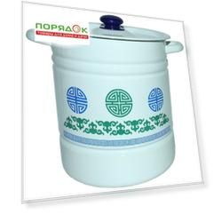 Мантоварка сталь, эмалированное покрытие, 12 л, 4 секции, Сибирские товары, крышка сталь, пластиковая кнопка, узор, сине-зеленая, С1724.3*128