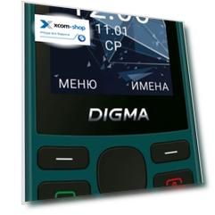 Мобильный телефон Digma A250 1888918 Linx 128Mb 0.048 зеленый моноблок 3G 4G 2Sim 2.4" 240x320 GSM900/1800 GSM1900