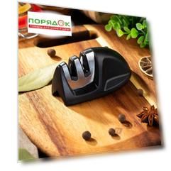 Точилка для ножей, нержавеющая сталь, 9.5х5.2х4.4 см, черная, Daniks, S-Z58315A