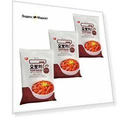 Рисовые клёцки токпокки суперострые Yopokki, пачка 240 г х 3 шт