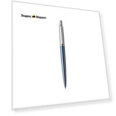 Ручка шариковая Parker Jotter Core Waterloo Blue CT M, корпус из нержавеющей стали, голубой глянцевый/ хром, синие чернила
