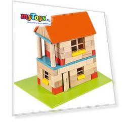 Конструктор Wood Blocks деревянный с магнитами 4 в 1