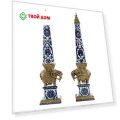 Фигурка Glasar фарфоровая узорчатый Обелиск с бронзовым слоном 67,31 см