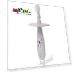 Силиконовая зубная щетка BabyOno с 12 мес, серая