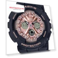 Японские наручные  женские часы Casio BA-130-1A4ER. Коллекция Baby-G