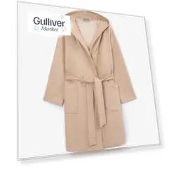 Халат с капюшоном из футера для мальчика Gulliver (158-164)