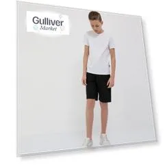 Шорты трикотажные с поясом на резинке черные Gulliver (140)