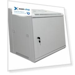 Шкаф настенный 19", 9U Rexant 04-2211 600×450×500 мм (ШxГxВ) -дверь металл,стенки съемные (разобранный) RAL 7035