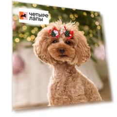 Petmax Бантики с елочкой для собак и кошек, 4х3,5 см, красные, 2 шт.