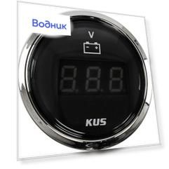 Вольтметр цифровой 8-32 В, черный циферблат, нержавеющий ободок, д. 52 мм JMV00286_KY23000_sale