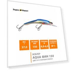 Воблер для рыбалки плавающий AQUA Фин 150mm 37g заглубление от 4 до 6m цвет 015