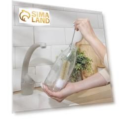 Ёрш для посуды с микрофиброй Доляна, 26×2 см, натуральная щетина