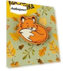 Значок деревянный "Лиса"